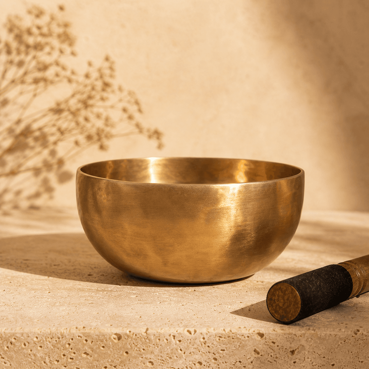 Chuông xoay Black Bowl trong ánh sáng trầm