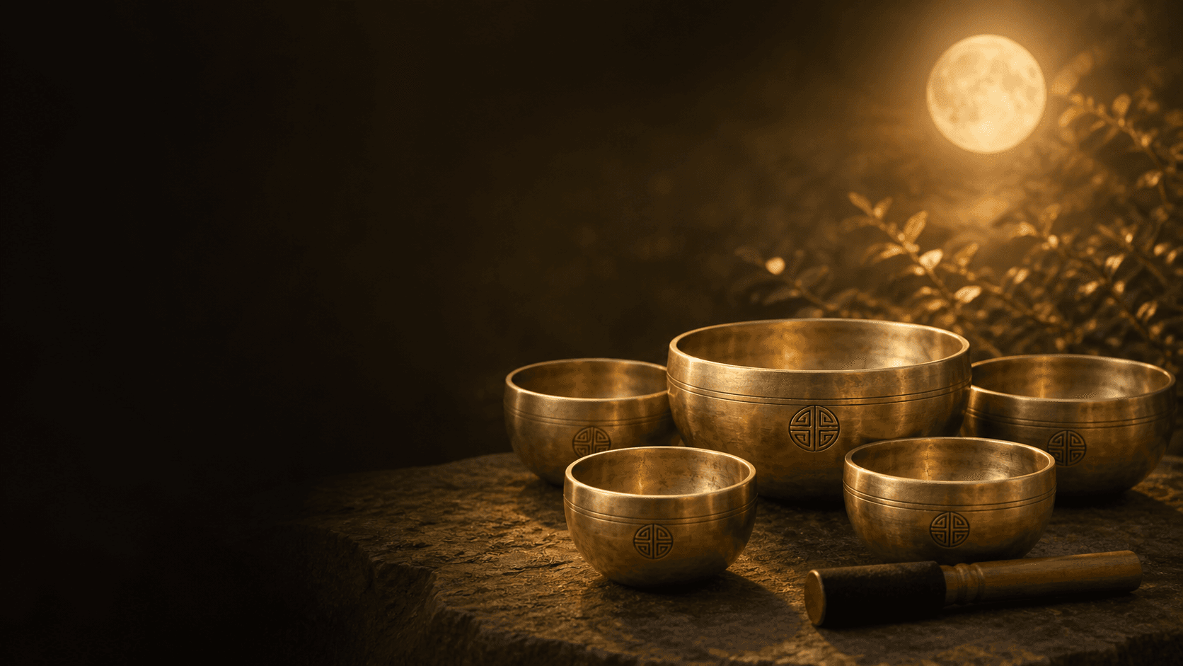 Bộ chuông xoay Full Moon dưới ánh trăng